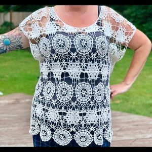 Crochet top, looks amazing with a cami